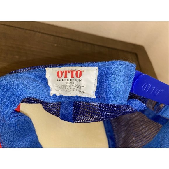 VTG SNAPBACK TRUCKER HAT RED WHITE BLUE WAVES OTTO COLLECTION - Picture 8 of 8